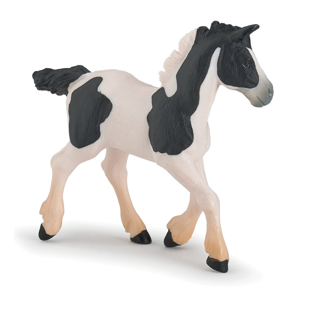 PAPO Horse and Ponies Black Piebald Cob Foal Toy Figure (51508)