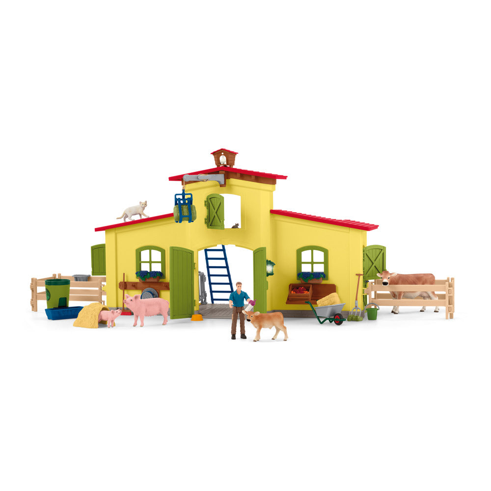 SCHLEICH Farm World Large Farm with Animals and Accessories Toy Playset (42605)