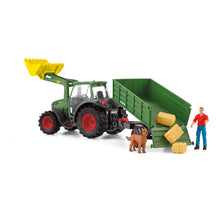 Load image into Gallery viewer, SCHLEICH Farm World Tractor with Trailer Toy Playset (42608)