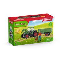 Load image into Gallery viewer, SCHLEICH Farm World Tractor with Trailer Toy Playset (42608)