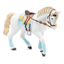 Load image into Gallery viewer, PAPO Horse and Ponies Blue Trendy Rider's Horse Toy Figure (51545)