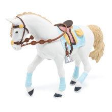 Load image into Gallery viewer, PAPO Horse and Ponies Blue Trendy Rider's Horse Toy Figure (51545)