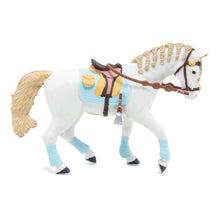 Load image into Gallery viewer, PAPO Horse and Ponies Blue Trendy Rider's Horse Toy Figure (51545)