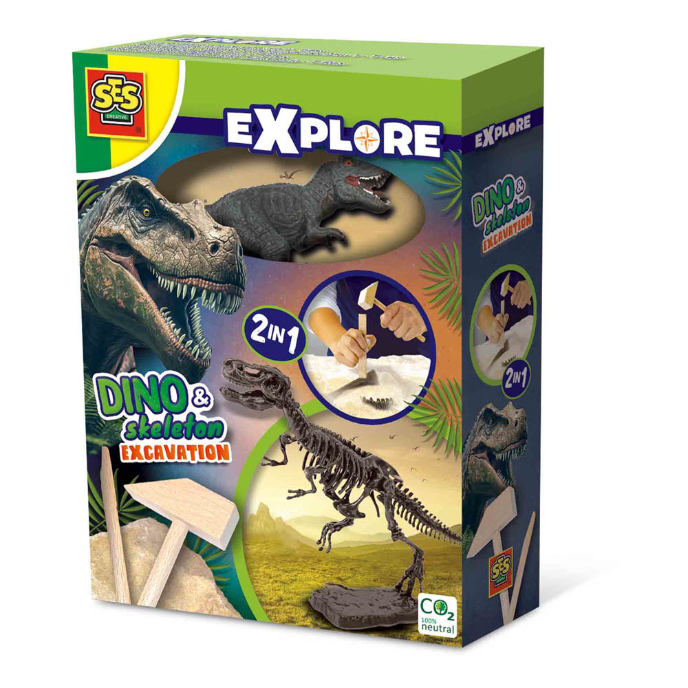 SES CREATIVE Explore T-Rex Dino and Skeleton Excavation 2-in-1 (25092)