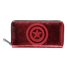 Load image into Gallery viewer, MARVEL COMICS Captain America Shield Logo Zip Around Wallet (GW043137MVL)