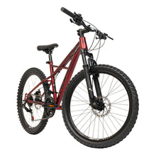 Load image into Gallery viewer, HUFFY Korros 24-Inch 21-Speed Red Hardtail Mountain Bike - 24385W