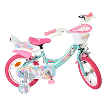 Load image into Gallery viewer, Volare Unicorn Green 14-Inch Girls Children's Bike - 61478