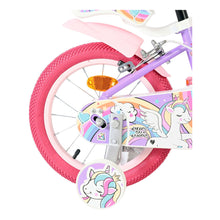 Load image into Gallery viewer, Volare Unicorn Purple 14-Inch Girls Children's Bike - 61481