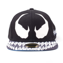 Load image into Gallery viewer, MARVEL COMICS Venom Mask Glow-in-the Dark Snapback Baseball Cap, Unisex, Black/White (SB030330SPN)