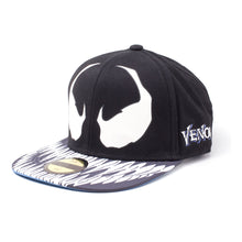 Load image into Gallery viewer, MARVEL COMICS Venom Mask Glow-in-the Dark Snapback Baseball Cap, Unisex, Black/White (SB030330SPN)