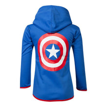 Load image into Gallery viewer, MARVEL COMICS Captain America Logo Teq Full Length Zipper Hoodie, Kid&#39;s Unisex

