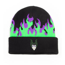 Load image into Gallery viewer, DISNEY Maleficent 2 Flames with Malefcent Character Face Roll-up Beanie (KC586336MMA)