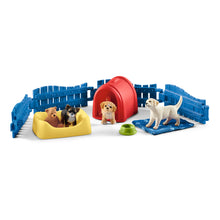 Load image into Gallery viewer, SCHLEICH Farm World Puppy Pen and Puppy Toy Figures (42480)