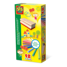Load image into Gallery viewer, SES CREATIVE Children's Coloured Chalk with Wiper Set, 12 Colours, Unisex, 2 to 12 Years, Multi-colour (00208)