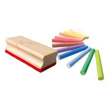 Load image into Gallery viewer, SES CREATIVE Children's Coloured Chalk with Wiper Set, 12 Colours, Unisex, 2 to 12 Years, Multi-colour (00208)