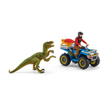 Load image into Gallery viewer, SCHLEICH Dinosaurs Quad Escape from Velociraptor Playset, 4 to 10 Years (41466)
