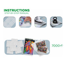 Load image into Gallery viewer, SES CREATIVE Horse Fantasy Beedz Art Mosaic Kit, 7000 Iron-on Beads, Unisex, Eight Years and Above, Multi-colour (06008)