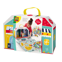Load image into Gallery viewer, SES CREATIVE Petits Pretenders Children's Shopping District Play Suitcase and Play Mat, Unisex, Three Years and Above, Multi-colour (18013)