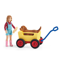 Load image into Gallery viewer, SCHLEICH Farm World Puppy Wagon Ride Toy Figure Set, 3 to 8 Years, Multi-colour (42543)