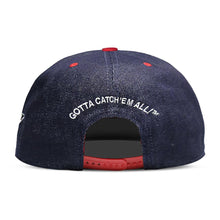 Load image into Gallery viewer, POKEMON Pokeball Denim Snapback Baseball Cap, Unisex, Blue (NH005405POK)