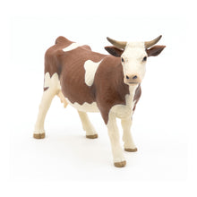 Load image into Gallery viewer, PAPO Farmyard Friends Simmental Cow Toy Figure, Three Years or Above, Brown/White (51133)