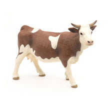 Load image into Gallery viewer, PAPO Farmyard Friends Simmental Cow Toy Figure, Three Years or Above, Brown/White (51133)