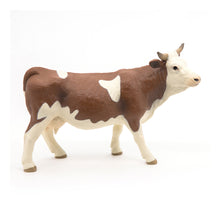 Load image into Gallery viewer, PAPO Farmyard Friends Simmental Cow Toy Figure, Three Years or Above, Brown/White (51133)