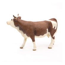 Load image into Gallery viewer, PAPO Farmyard Friends Simmental Cow Toy Figure, Three Years or Above, Brown/White (51133)