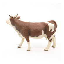 Load image into Gallery viewer, PAPO Farmyard Friends Simmental Cow Toy Figure, Three Years or Above, Brown/White (51133)