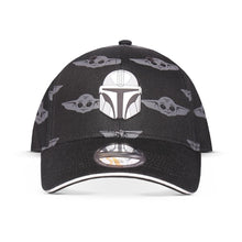 Load image into Gallery viewer, STAR WARS The Mandalorian Helmet Patch with Grogu All-over Print Adjustable Baseball Cap (BA750483STW)
