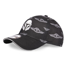 Load image into Gallery viewer, STAR WARS The Mandalorian Helmet Patch with Grogu All-over Print Adjustable Baseball Cap (BA750483STW)