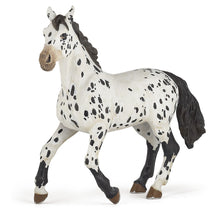 Load image into Gallery viewer, PAPO Horse and Ponies Black Appaloosa Horse Toy Figure, Three Years or Above, White/Black (51539)