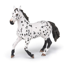 Load image into Gallery viewer, PAPO Horse and Ponies Black Appaloosa Horse Toy Figure, Three Years or Above, White/Black (51539)