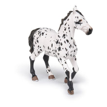 Load image into Gallery viewer, PAPO Horse and Ponies Black Appaloosa Horse Toy Figure, Three Years or Above, White/Black (51539)