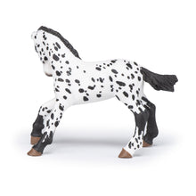 Load image into Gallery viewer, PAPO Horse and Ponies Black Appaloosa Foal Toy Figure, Three Years or Above, White/Black (51540)