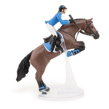 Load image into Gallery viewer, PAPO Horse and Ponies Jumping Horse with Riding Girl Toy Figure, Three Years or Above, Multi-colour (51560)