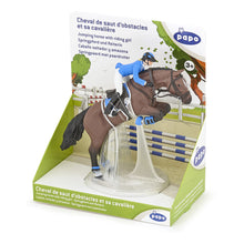 Load image into Gallery viewer, PAPO Horse and Ponies Jumping Horse with Riding Girl Toy Figure, Three Years or Above, Multi-colour (51560)