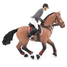 Load image into Gallery viewer, PAPO Horse and Ponies Competition Horse with Rider Toy Figure, Three Years or Above, Multi-colour (51561)
