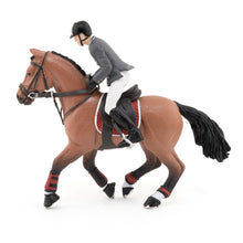Load image into Gallery viewer, PAPO Horse and Ponies Competition Horse with Rider Toy Figure, Three Years or Above, Multi-colour (51561)