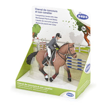 Load image into Gallery viewer, PAPO Horse and Ponies Competition Horse with Rider Toy Figure, Three Years or Above, Multi-colour (51561)