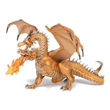 Load image into Gallery viewer, PAPO Fantasy World Gold Two Headed Dragon Toy Figure, Three Years or Above, Gold (38938)