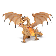 Load image into Gallery viewer, PAPO Fantasy World Gold Two Headed Dragon Toy Figure, Three Years or Above, Gold (38938)