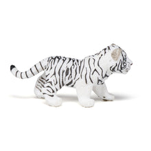 Load image into Gallery viewer, PAPO Wild Animal Kingdom White Tiger Cub Toy Figure, Three Years or Above, Black/White (50048)