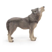 Load image into Gallery viewer, PAPO Wild Animal Kingdom Howling Wolf Toy Figure, Three Years or Above, Grey (50171)
