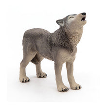 Load image into Gallery viewer, PAPO Wild Animal Kingdom Howling Wolf Toy Figure, Three Years or Above, Grey (50171)
