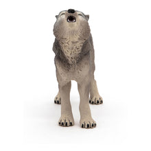 Load image into Gallery viewer, PAPO Wild Animal Kingdom Howling Wolf Toy Figure, Three Years or Above, Grey (50171)