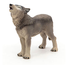 Load image into Gallery viewer, PAPO Wild Animal Kingdom Howling Wolf Toy Figure, Three Years or Above, Grey (50171)