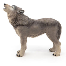 Load image into Gallery viewer, PAPO Wild Animal Kingdom Howling Wolf Toy Figure, Three Years or Above, Grey (50171)