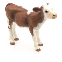 Load image into Gallery viewer, PAPO Farmyard Friends Simmental Calf Toy Figure, Three Years or Above, Brown/White (51134)