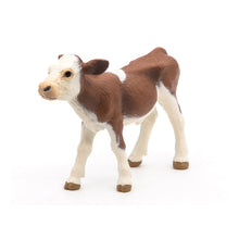 Load image into Gallery viewer, PAPO Farmyard Friends Simmental Calf Toy Figure, Three Years or Above, Brown/White (51134)